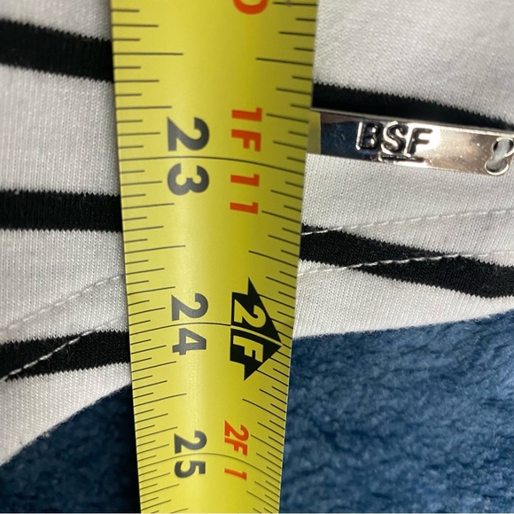 San Francisco Lace Up Front Shirt Women’s Sz L Black Ivory 100% Cotton Nautical - Picture 7 of 7